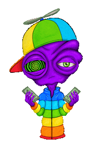 ShadowsLifeOfficial cartoon rainbow money alien Sticker