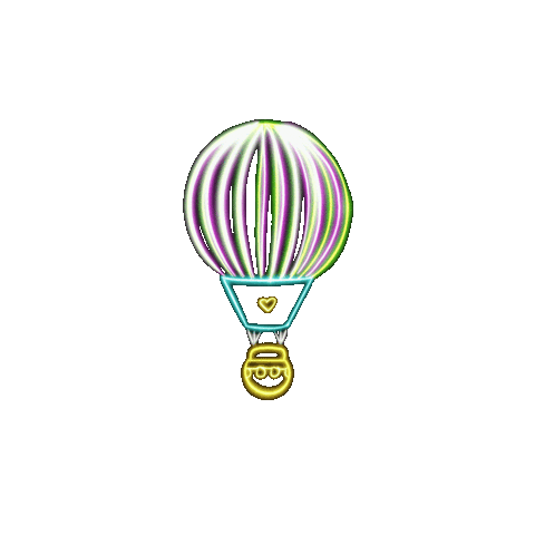 hautestockco summer neon balloon hot air balloon Sticker