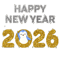 Happy New Year Penguin Sticker by Pudgy Penguins