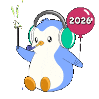 New Year Penguin Sticker by Pudgy Penguins