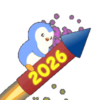 Happy New Year Penguin Sticker by Pudgy Penguins