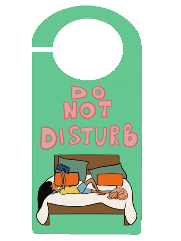 Do Not Disturb Cat Sticker by All Things Studio