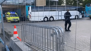 Ambulance Leaves Copenhagen's Parken Stadium Following Christian Eriksen Collapse