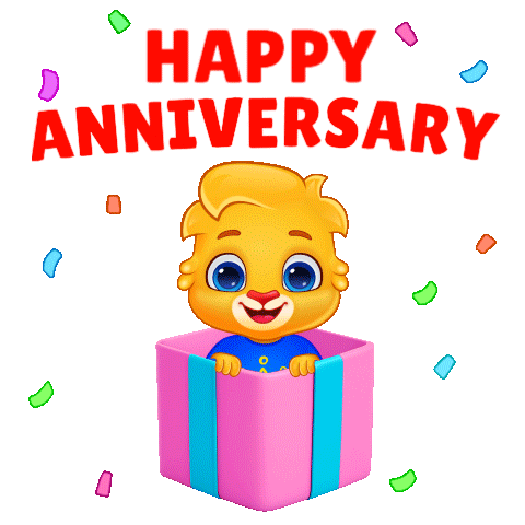 Happy Anniversary Celebration Sticker by Lucas and Friends by RV AppStudios