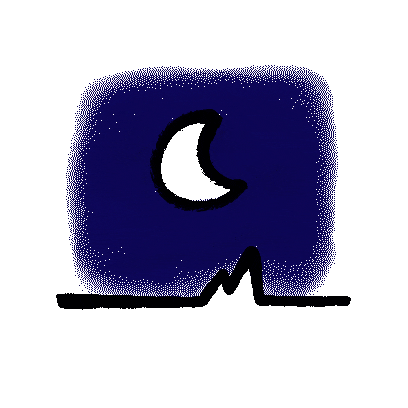 Night Watercolor Sticker