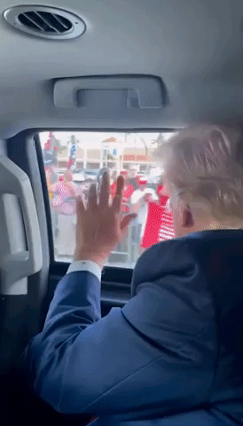 Donald Trump Waves to Supporters in Florida