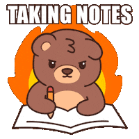 Write It Down Teddy Bear Sticker by BEARISH