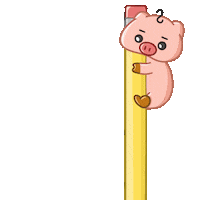 Pig Writing Down Sticker