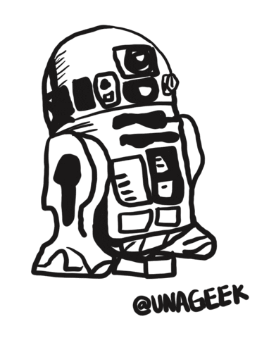 robot droid Sticker by Una Geek