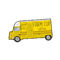 farmcupcoffee sunny citroen coffee truck farm cup Sticker