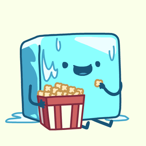 Cubemelt giphyupload movie popcorn icecube GIF