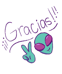 pastellunamc thank you thanks alien gracias Sticker