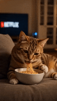 Cat Eating GIF by Pincel