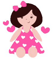 Cute Girl Heart Sticker