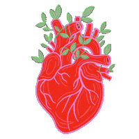 JesFortner_Illustration heart sticker red green Sticker