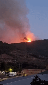 120 Firefighters Battle Wildfire in Western Spain