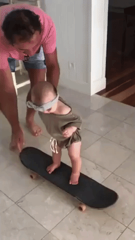 Cute Baby Has Amazing Skills on a Skateboard