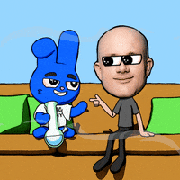 Basedbunny relax smoke bunny bald GIF