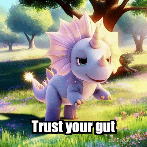 Wisdom Trust Your Gut GIF by Divineasaur