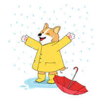 Rainy Day Dog Sticker by Petique, Inc.