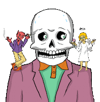 angel devil Sticker by Jackson Gibbs