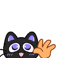 Black Cat Mimi Sticker by shichisōru