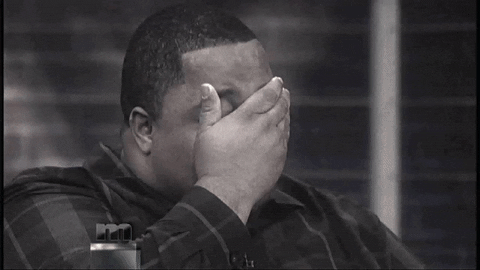 scared hand on face GIF by The Maury Show