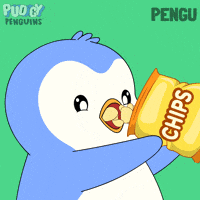 Hungry Potato Chips GIF by Pudgy Penguins