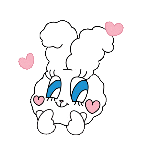 Bunny Rabbit Love Sticker by HIKOCO