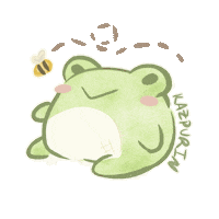 Kazpurin frog bee chilling froggy Sticker