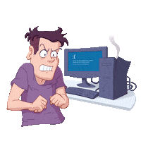 iStorm angry apple pc broken Sticker