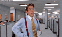 office space thinking GIF