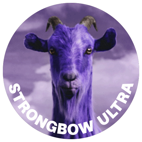 HeinekenUK giphyupload goat strongbow strongbowultradarkfruit Sticker