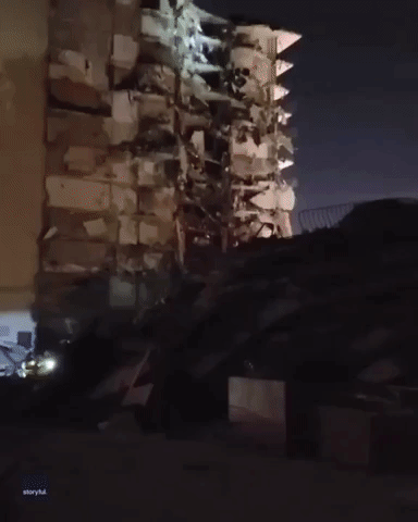 Emergency Workers Search Rubble After Miami Building Collapse