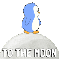 Explore To The Moon Sticker by Pudgy Penguins