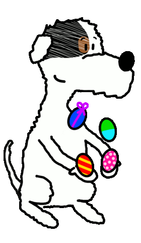 Easter Eggs Dog Sticker