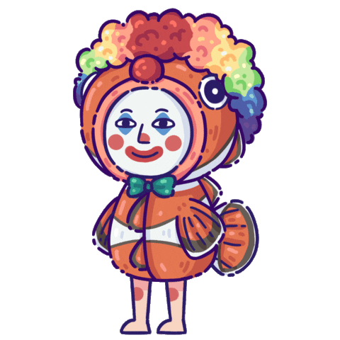Happy Clown Fish Sticker