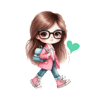aduanstudio girl kawaii vintage sketch Sticker