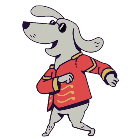 dance dog Sticker by Bakermat