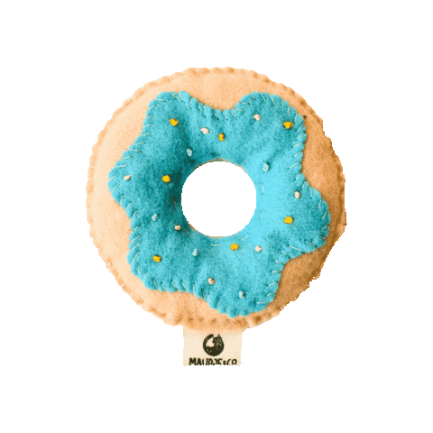 Maudjeandco giphygifmaker donut blueberry cat toys Sticker