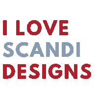 I Love Scandi Designs Sticker by Scandinavian Spaces LLC