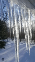 Freezing Temperatures Leave Icicles Outside New Jersey Home