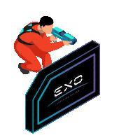 exo barney Sticker by LaserLand