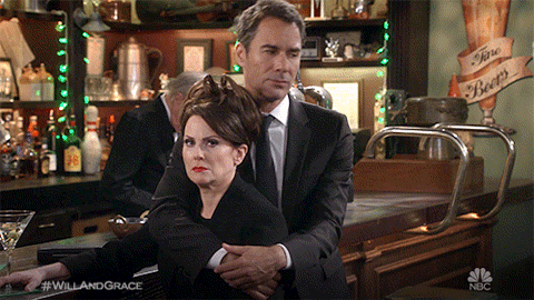 eric mccormack hug GIF by Will & Grace