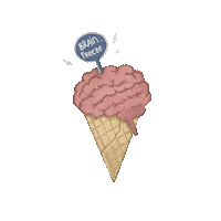 jeniiko ice ice cream brain es Sticker