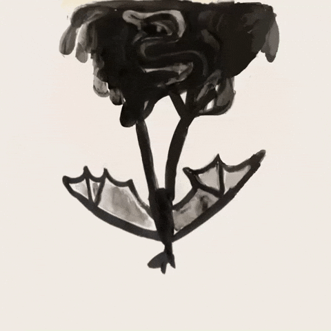 Flying Fox Rain GIF by Barbara Pozzi