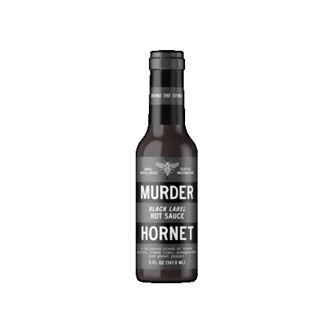 Hot Sauce Bottle Sticker by Murder Hornet Hot Sauce