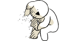 Laugh 落ち込む Sticker by すこぶる動くウサギ