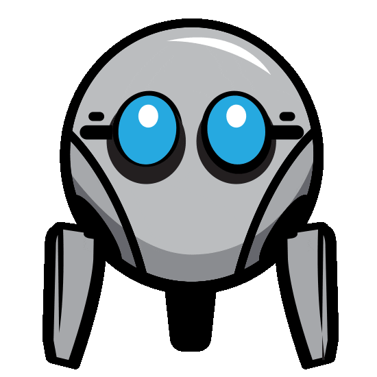 orangenebula cute space robot shy Sticker
