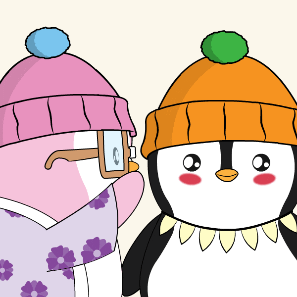 Descrição da imagem: animação de pinguins vestidos em roupas de frio cochichando em fila.
inFlux English School